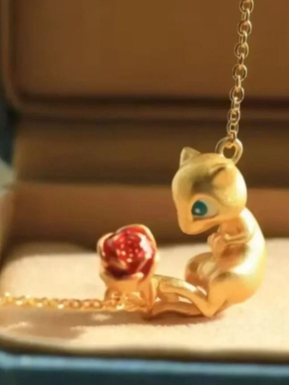 Pokémon Mew Matte Gold Finish Necklace